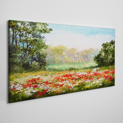Obraz Canvas Kwiatowy pejzaż letniego poranka