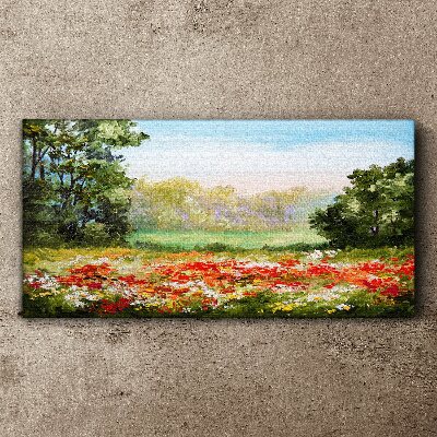Obraz Canvas Kwiatowy pejzaż letniego poranka