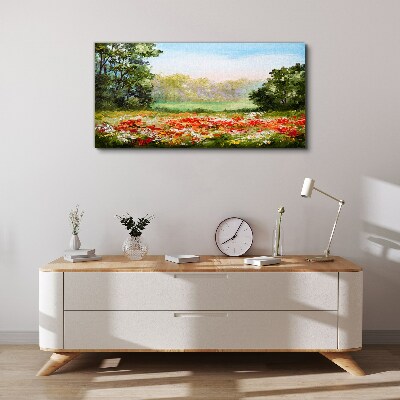 Obraz Canvas Kwiatowy pejzaż letniego poranka