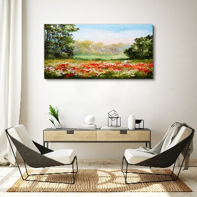 Obraz Canvas Kwiatowy pejzaż letniego poranka