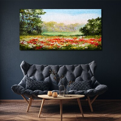 Obraz Canvas Kwiatowy pejzaż letniego poranka