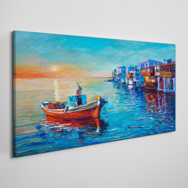 Obraz Canvas Spokojny port w zachodzącym słońcu