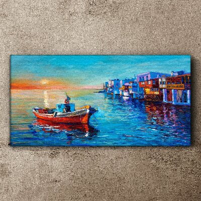 Obraz Canvas Spokojny port w zachodzącym słońcu