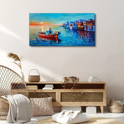 Obraz Canvas Spokojny port w zachodzącym słońcu