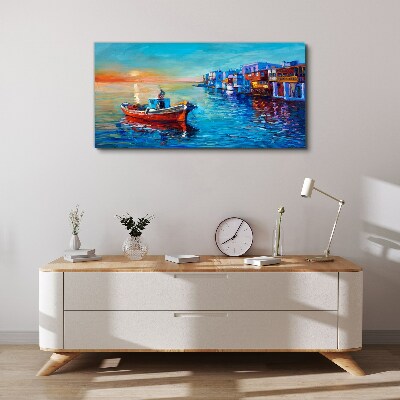 Obraz Canvas Spokojny port w zachodzącym słońcu