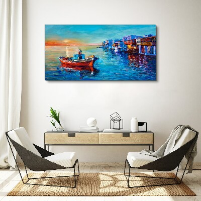 Obraz Canvas Spokojny port w zachodzącym słońcu