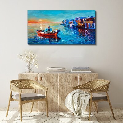 Obraz Canvas Spokojny port w zachodzącym słońcu