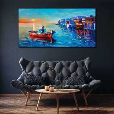 Obraz Canvas Spokojny port w zachodzącym słońcu
