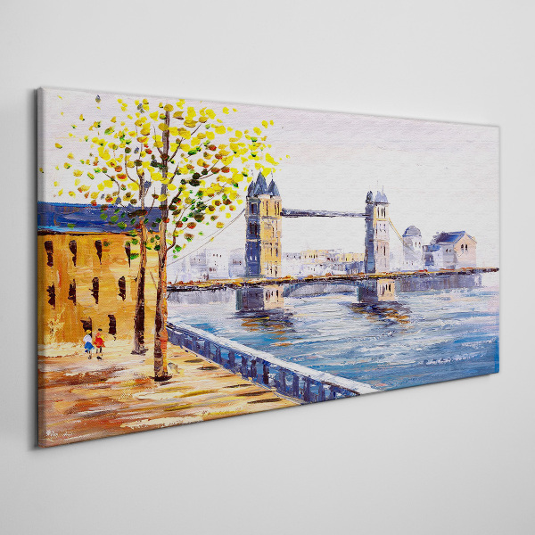 Obraz Canvas Most w Londynie z jesiennymi drzewami