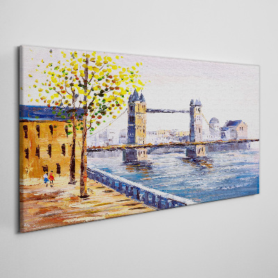 Obraz Canvas Most w Londynie z jesiennymi drzewami