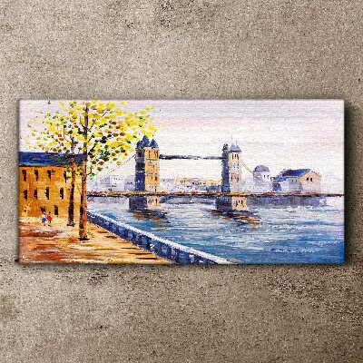 Obraz Canvas Most w Londynie z jesiennymi drzewami