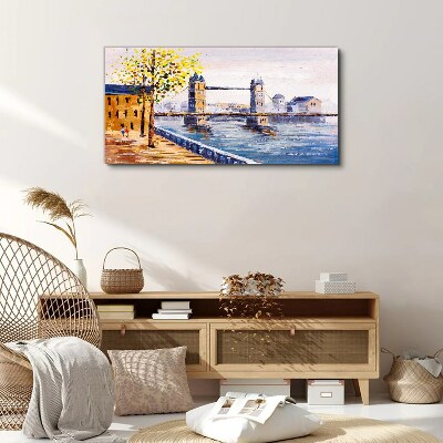 Obraz Canvas Most w Londynie z jesiennymi drzewami