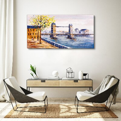 Obraz Canvas Most w Londynie z jesiennymi drzewami