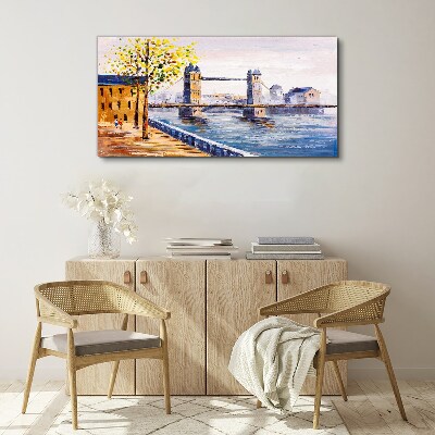 Obraz Canvas Most w Londynie z jesiennymi drzewami