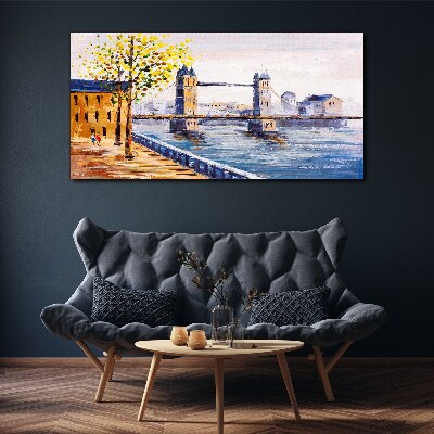 Obraz Canvas Most w Londynie z jesiennymi drzewami