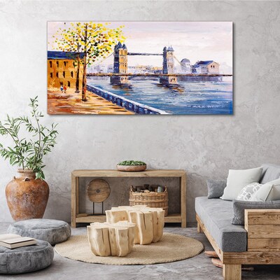Obraz Canvas Most w Londynie z jesiennymi drzewami