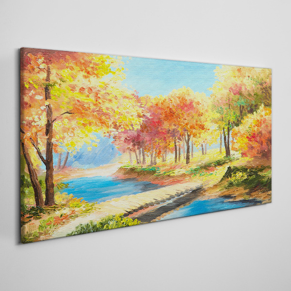 Obraz Canvas Jesienna aleja nad rzeką
