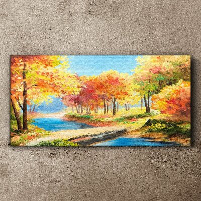 Obraz Canvas Jesienna aleja nad rzeką