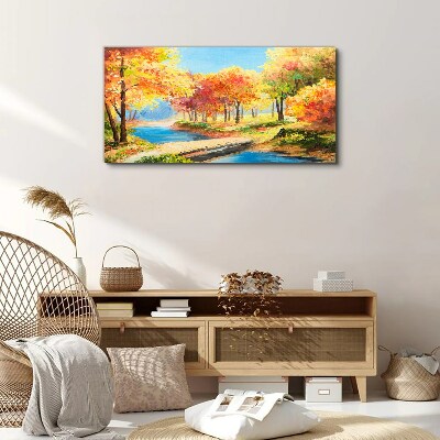 Obraz Canvas Jesienna aleja nad rzeką