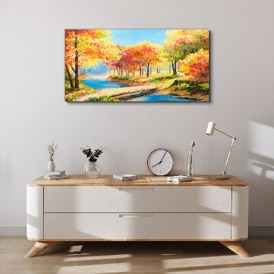 Obraz Canvas Jesienna aleja nad rzeką