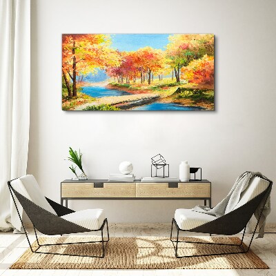 Obraz Canvas Jesienna aleja nad rzeką