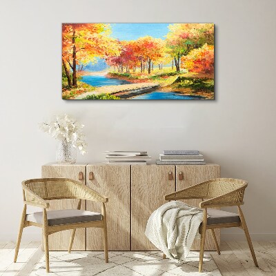 Obraz Canvas Jesienna aleja nad rzeką