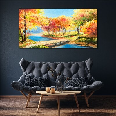 Obraz Canvas Jesienna aleja nad rzeką