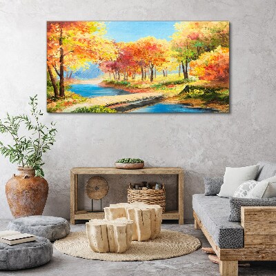 Obraz Canvas Jesienna aleja nad rzeką