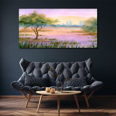 Obraz Canvas akwarele drzewo woda