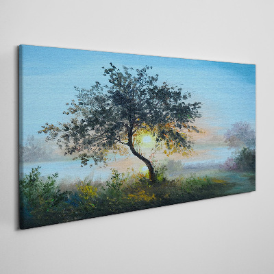 Obraz Canvas drzewo niebo woda słońce