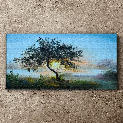 Obraz Canvas Zachód słońca nad jeziorem