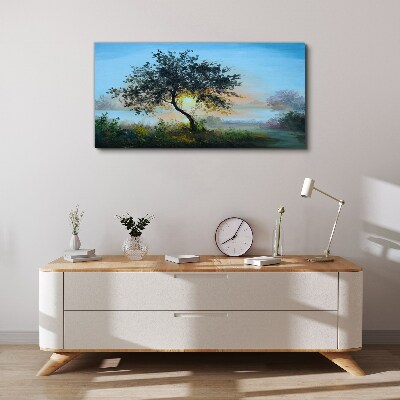 Obraz Canvas Zachód słońca nad jeziorem
