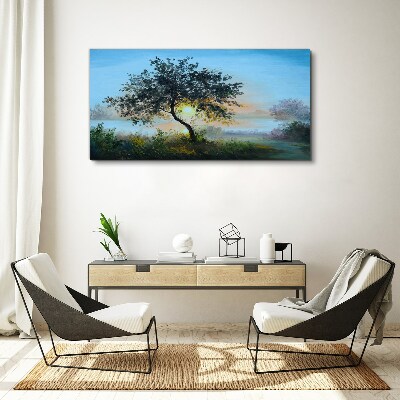 Obraz Canvas drzewo niebo woda słońce