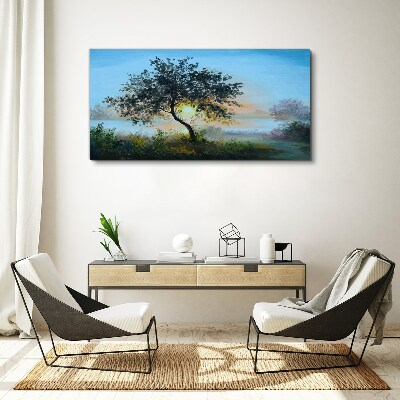 Obraz Canvas Zachód słońca nad jeziorem