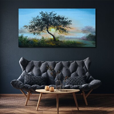 Obraz Canvas Zachód słońca nad jeziorem