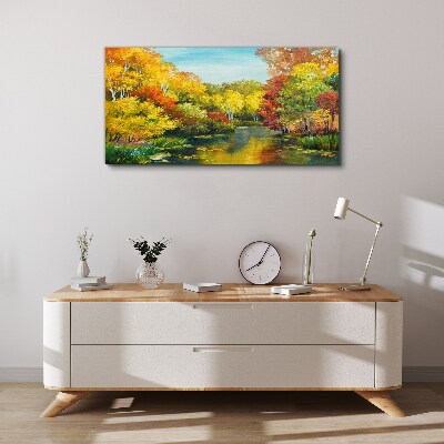 Obraz Canvas Złota jesień nad jeziorem