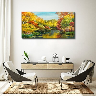 Obraz Canvas Złota jesień nad jeziorem