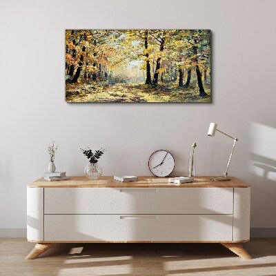 Obraz Canvas Złoty las w jesiennej aurze