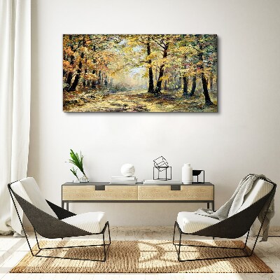 Obraz Canvas Złoty las w jesiennej aurze