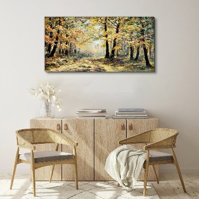 Obraz Canvas Złoty las w jesiennej aurze