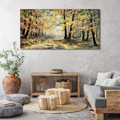 Obraz Canvas Złoty las w jesiennej aurze
