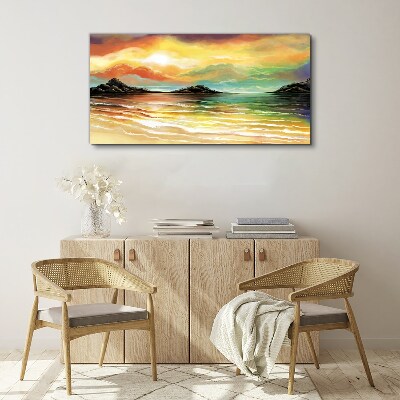 Obraz Canvas abstrakcja fale zachód słońca