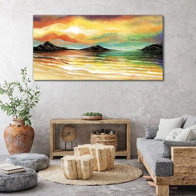 Obraz Canvas abstrakcja fale zachód słońca