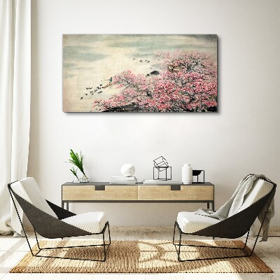 Obraz Canvas Drzewo Kwiaty Kaczki