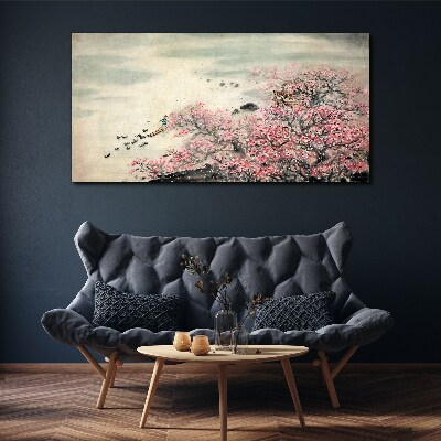 Obraz Canvas Drzewo Kwiaty Kaczki