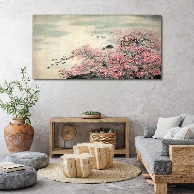 Obraz Canvas Wiosenny pejzaż z kwitnącymi drzewami