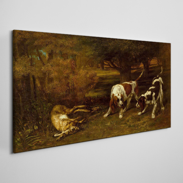 Obraz Canvas Psy w lesie