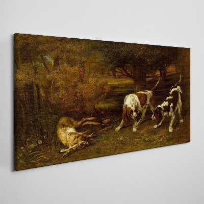 Obraz Canvas Psy w lesie