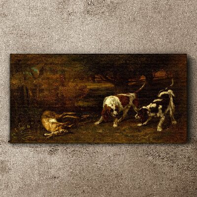 Obraz Canvas Psy w lesie