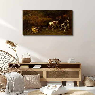 Obraz Canvas Psy w lesie